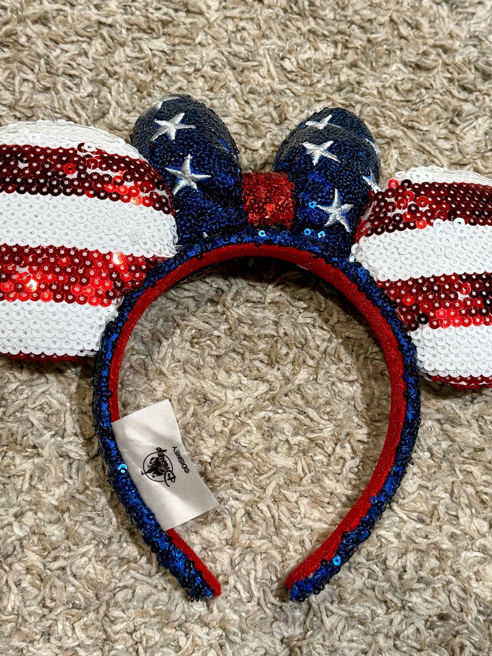 Disney Patriotic Sequin Minnie Ears Headband - Red, White & Blue